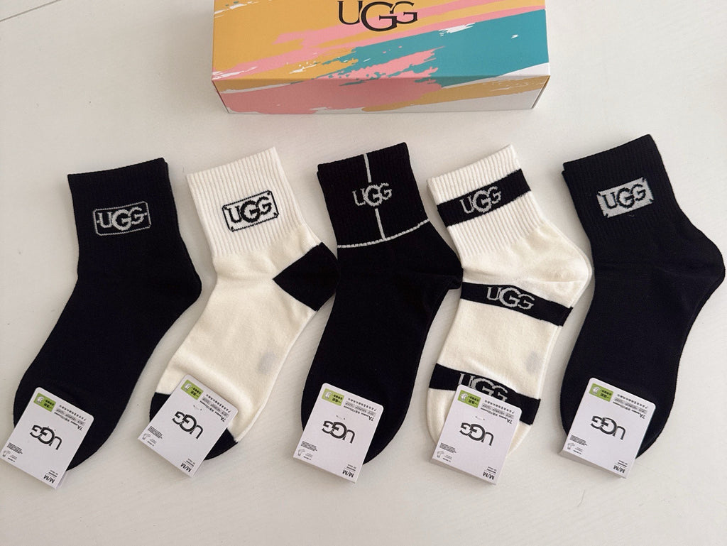 SOLEMN Cotton Crew Socks – 5-Pair Set #001