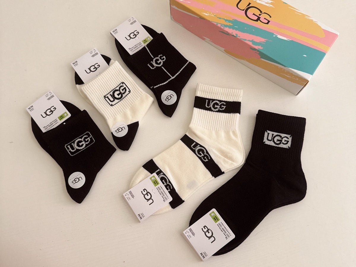 SOLEMN Cotton Crew Socks – 5-Pair Set #001