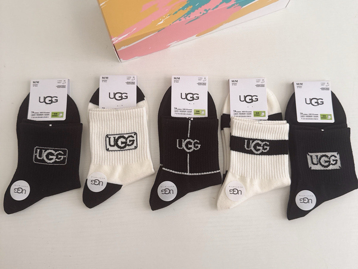 SOLEMN Cotton Crew Socks – 5-Pair Set #001