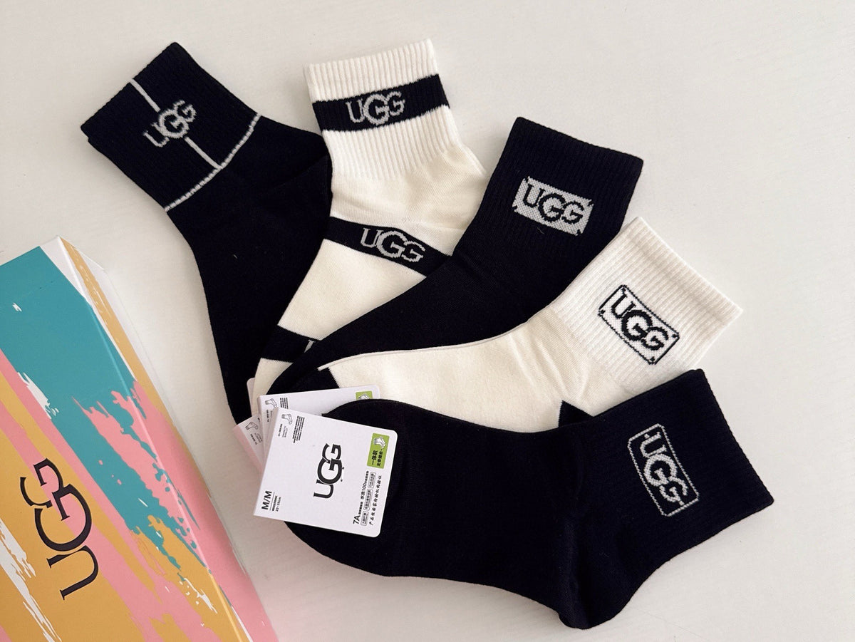 SOLEMN Cotton Crew Socks – 5-Pair Set #001