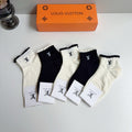 Louis Vuitton Cotton Ankle Socks – 5-Pair Set #002