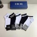 Dior Comfort Ankle Socks – 5-Pair Set #002