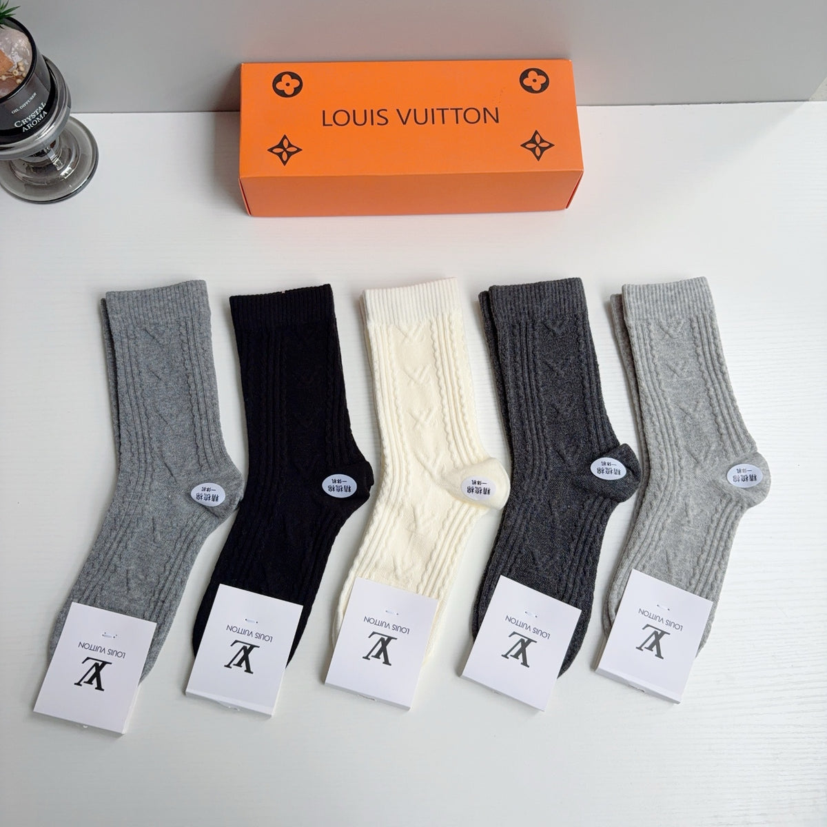 Louis Vuitton Comfort Knee-High Socks – 5-Pair Set #003
