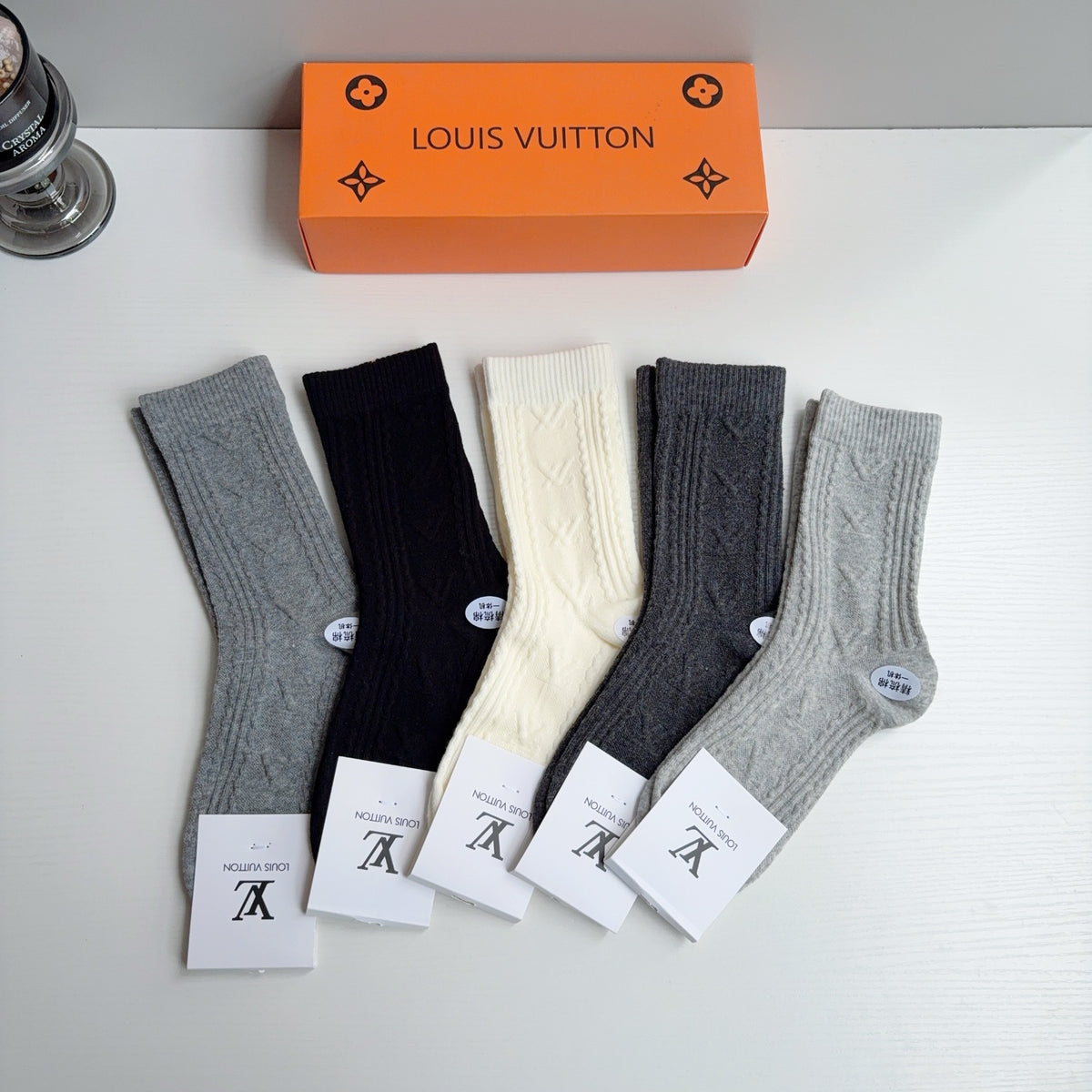 Louis Vuitton Comfort Knee-High Socks – 5-Pair Set #003