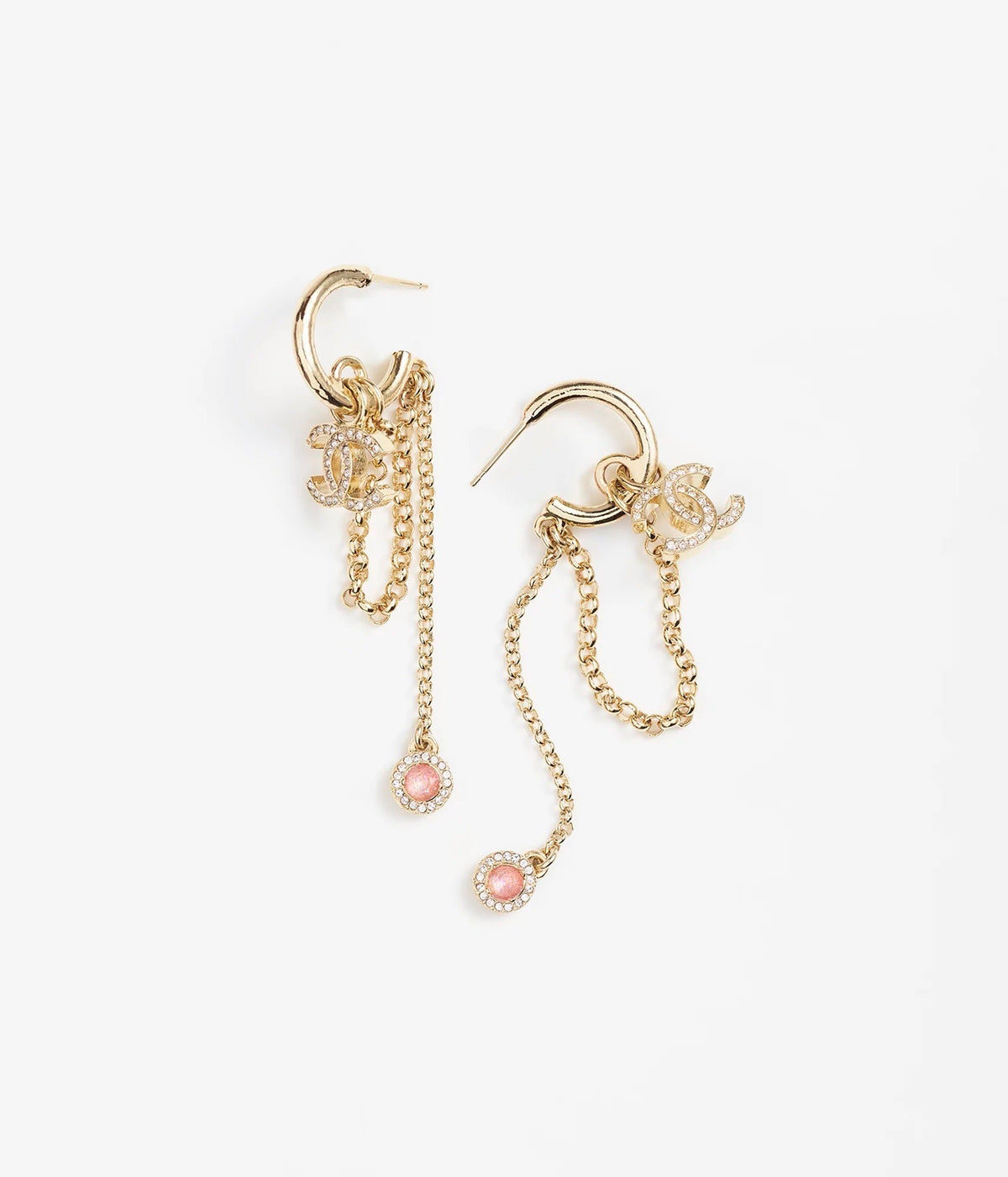 CHANEL Crystal Double-C Tassel Pendant Necklace