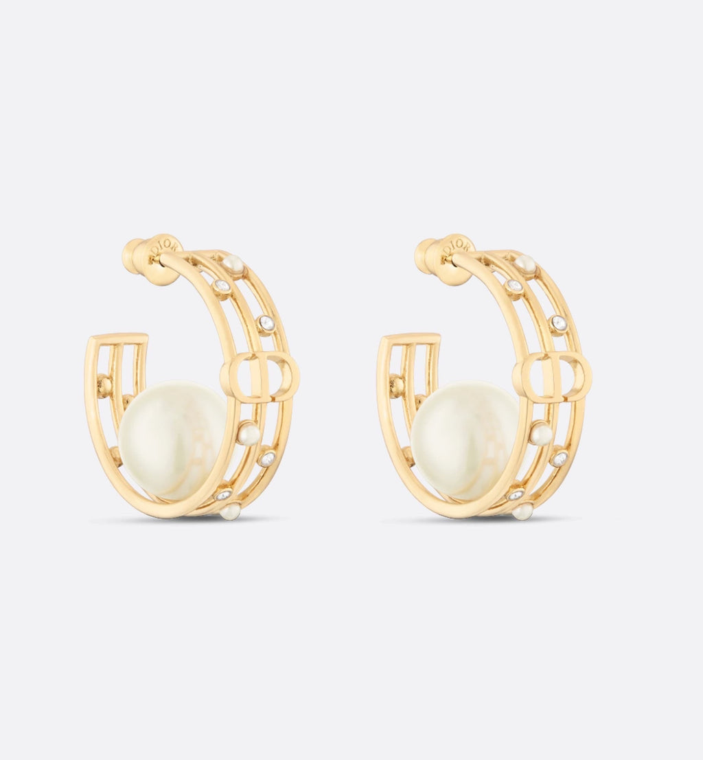 DIOR Pearl Crystal Earrings