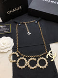 CHANEL Crystal Double-C Necklace