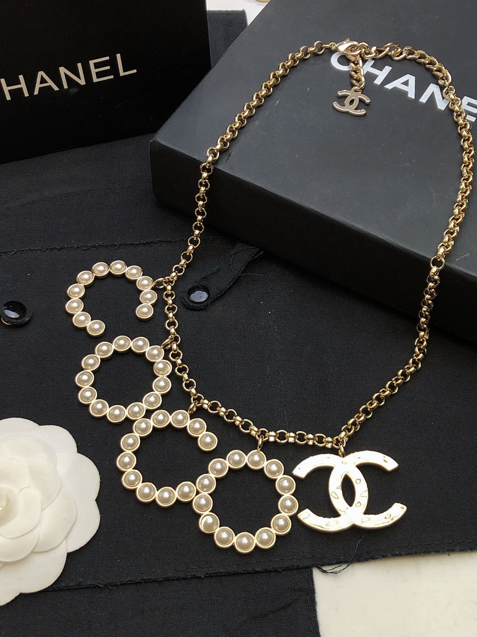CHANEL Crystal Double-C Necklace