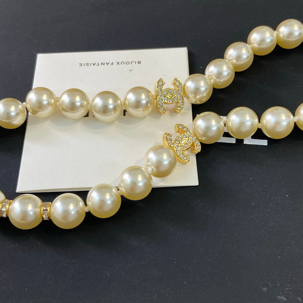 CHANEL CC Long Pearl Necklace | Statement Jewelry