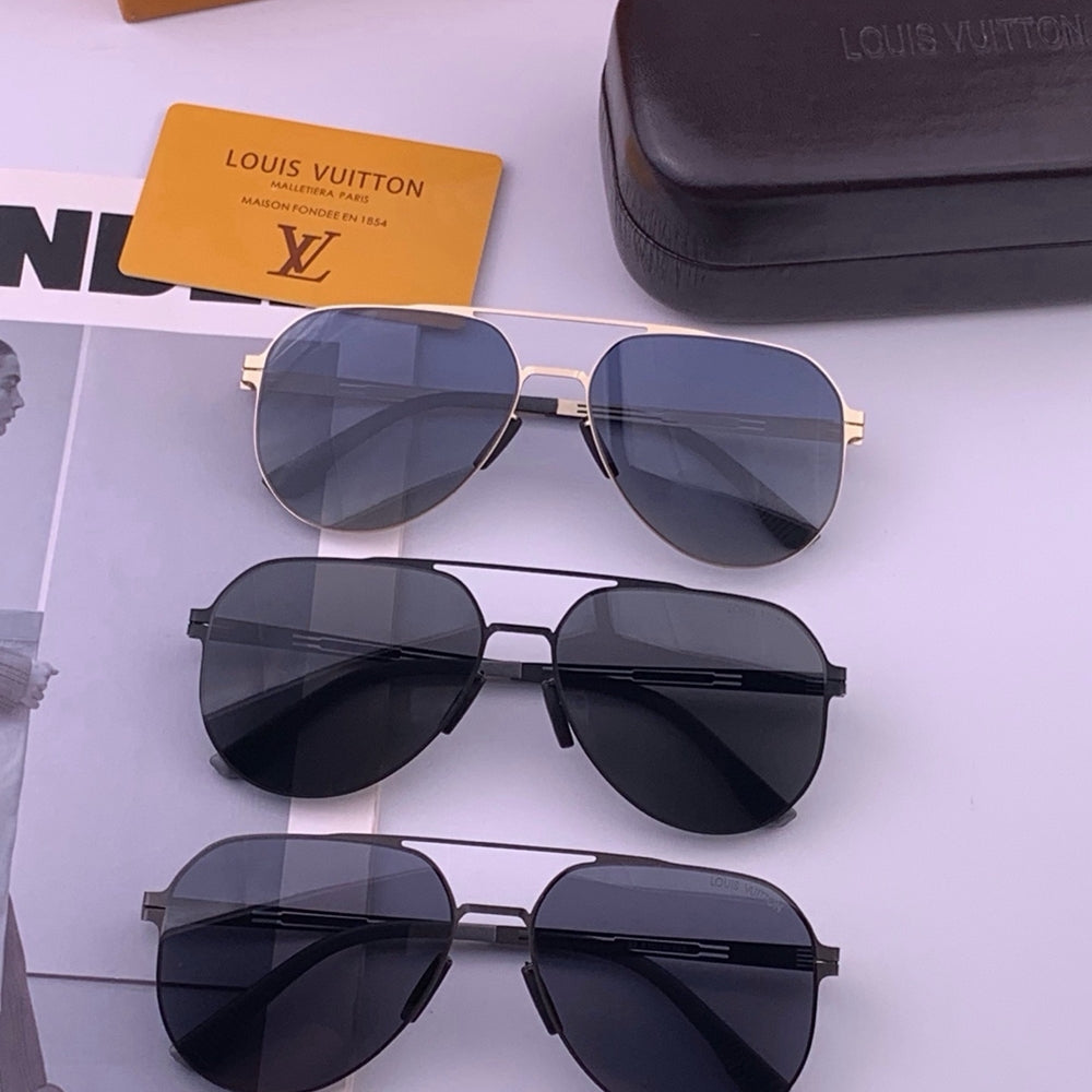 LOUIS VUITTON Black Aviator Sunglasses
